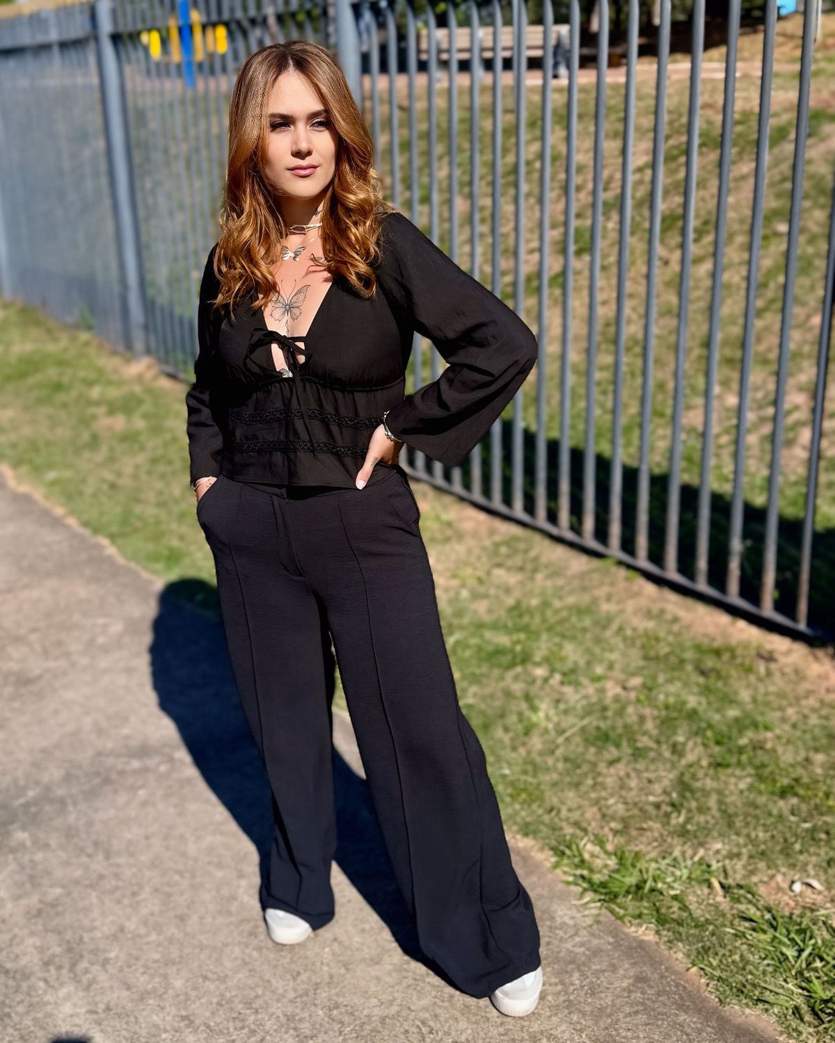 Calça crepe e Blusa viscolinho